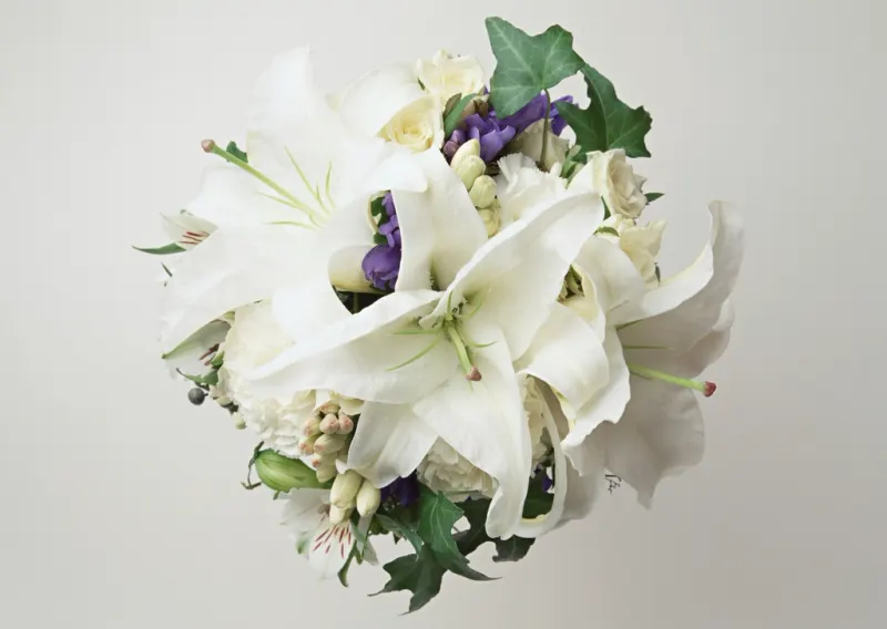 A bouquet of white lilies